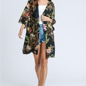 eesome Floral Kimono with Tropical Flower print